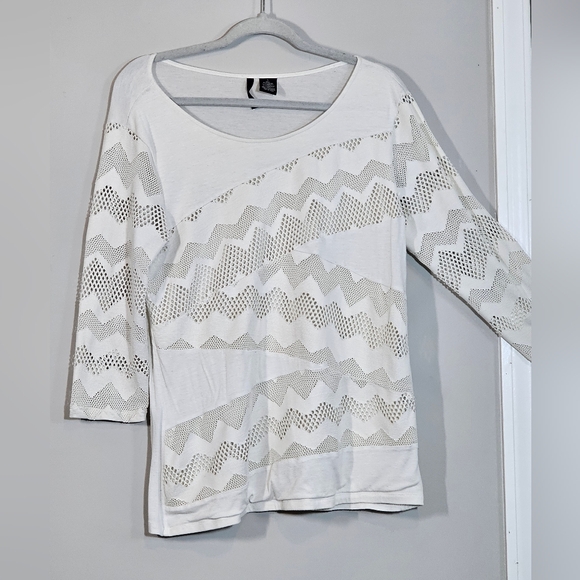 New Directions Soft White Knit Top Size L EUC - Picture 2 of 5